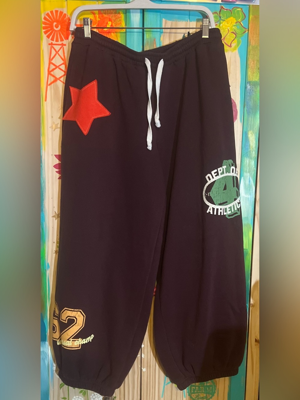 Out From Under Chocolate Brown Wide-Leg Joggers | Size L | Urban Outfitters